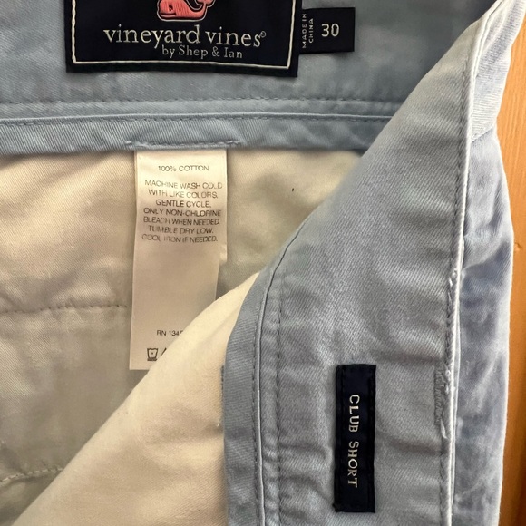 Vineyard Vines Light Blue Flat Front Chino Shorts - Picture 3 of 4